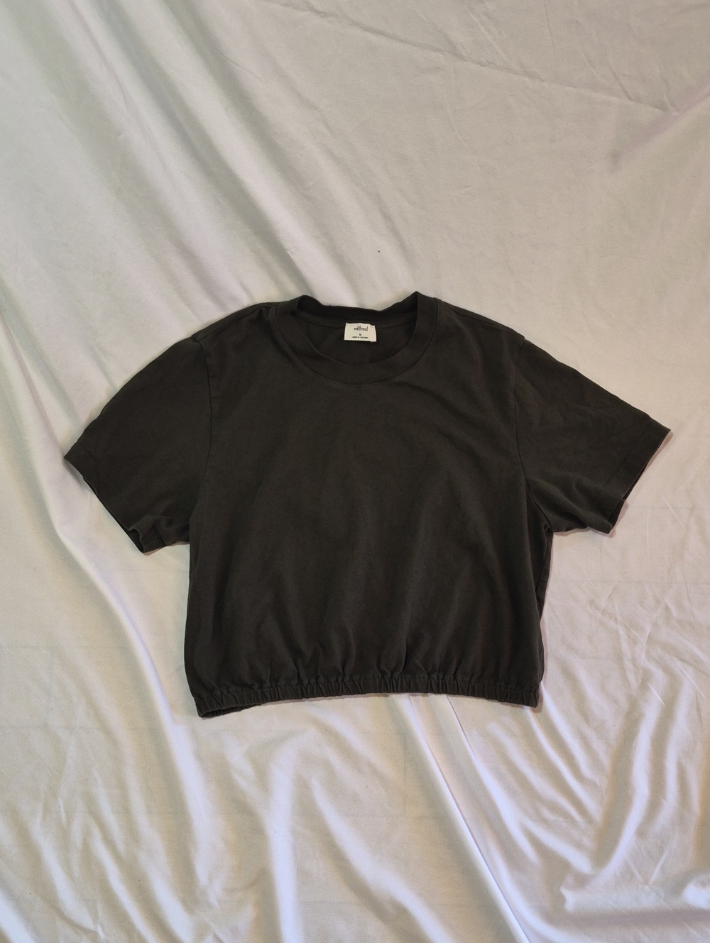 Wilfred Dark Green Cropped Short Sleeve Tee Size M